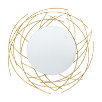 Gallery Interiors Tooting Wall Mirror in Gold 60x60cm