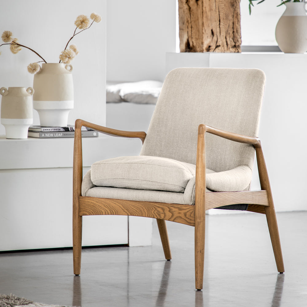 Gallery Interiors Carra Armchair in Natural Linen