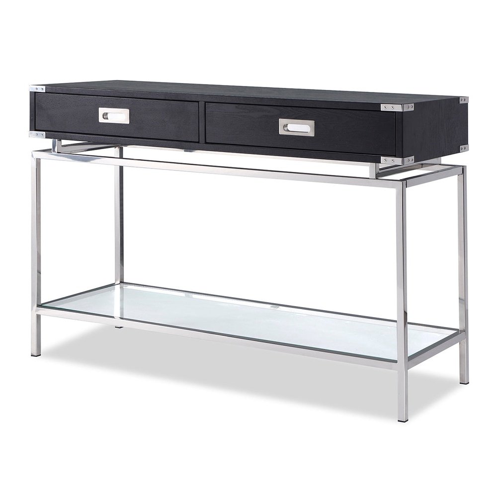 Genoa Console Table - Polished Stainless Steel LiangAndEimil 2