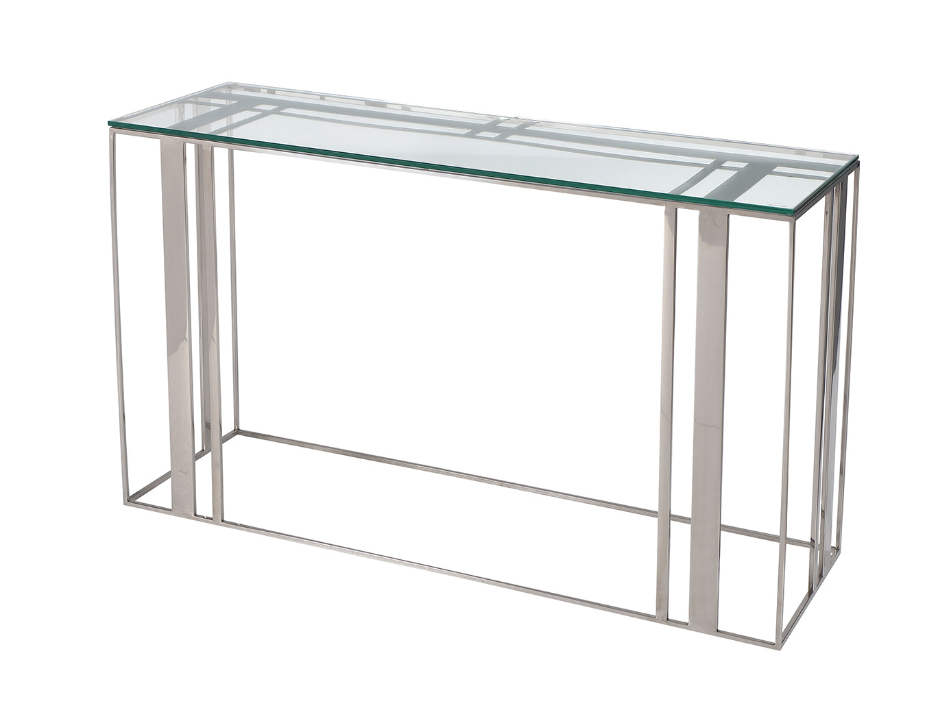  LiangAndEimilLarge-Liang & Eimil Lafayette Console Table Polished Stainless Steel-Clear 77 
