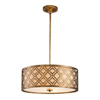 Elstead Arabella 3 Light Pendant Distressed Gold