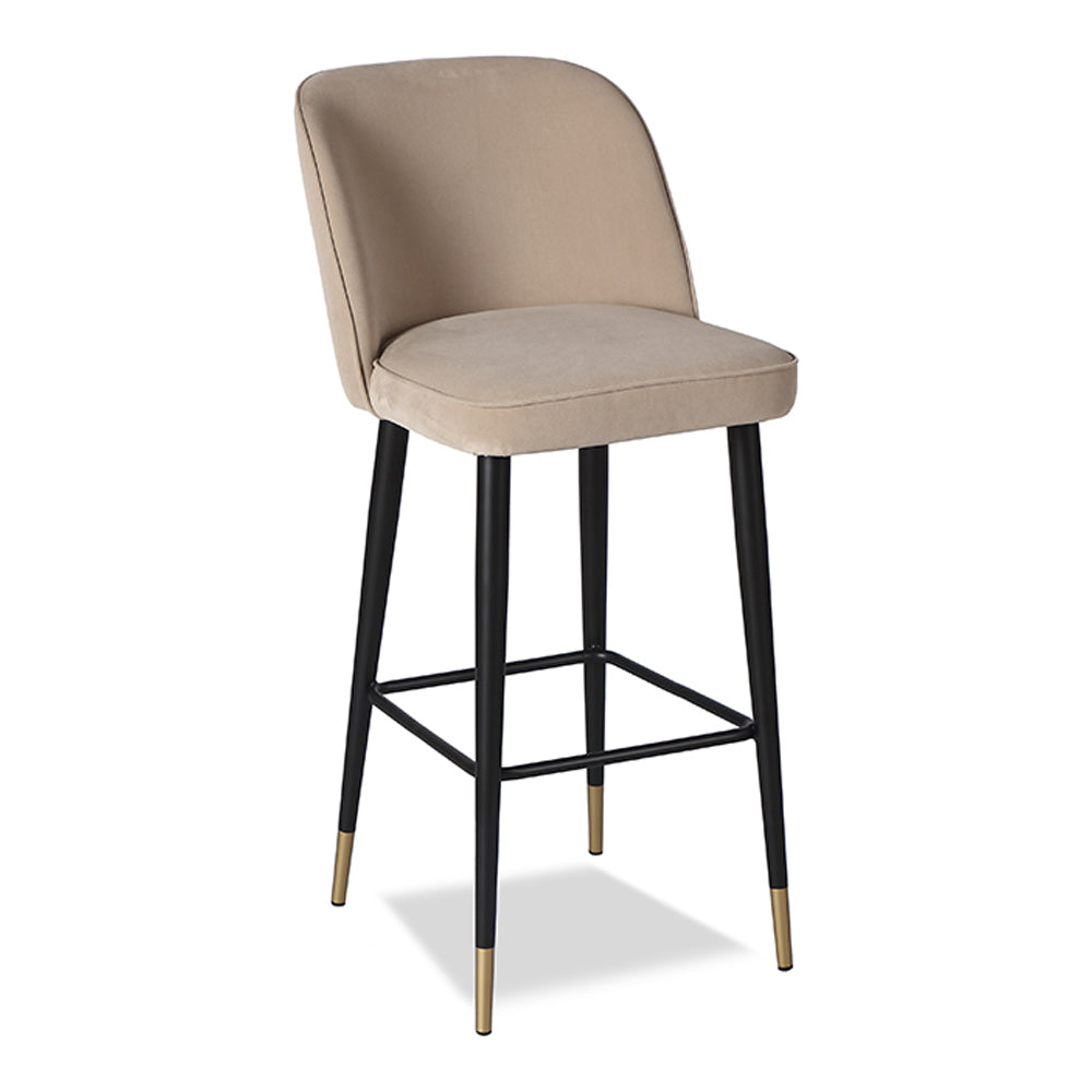 Liang & Eimil Jersey Bar Stool Kaster Mushroom Velvet