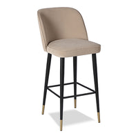 Liang & Eimil Jersey Bar Stool Kaster Mushroom Velvet