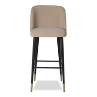 Liang & Eimil Jersey Bar Stool Kaster Mushroom Velvet