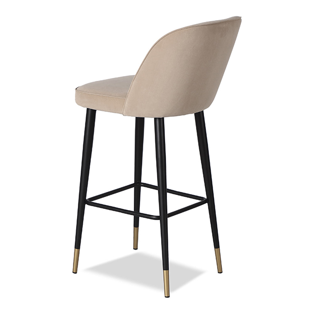 Liang & Eimil Jersey Bar Stool Kaster Mushroom Velvet