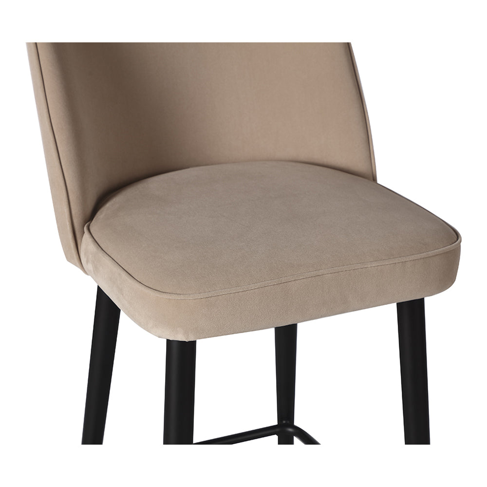 Liang & Eimil Jersey Bar Stool Kaster Mushroom Velvet