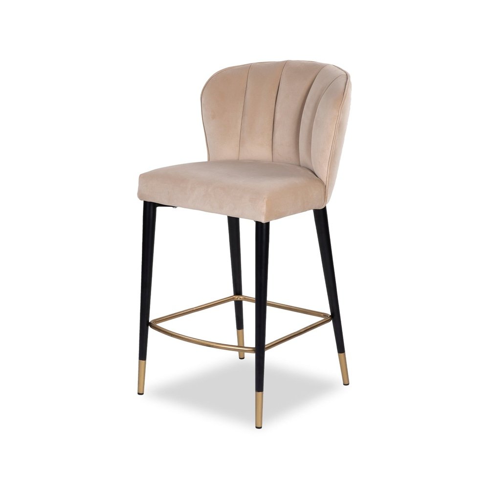 Liang & Eimil Maya Counter Stool - Kaster Mushroom Velvet