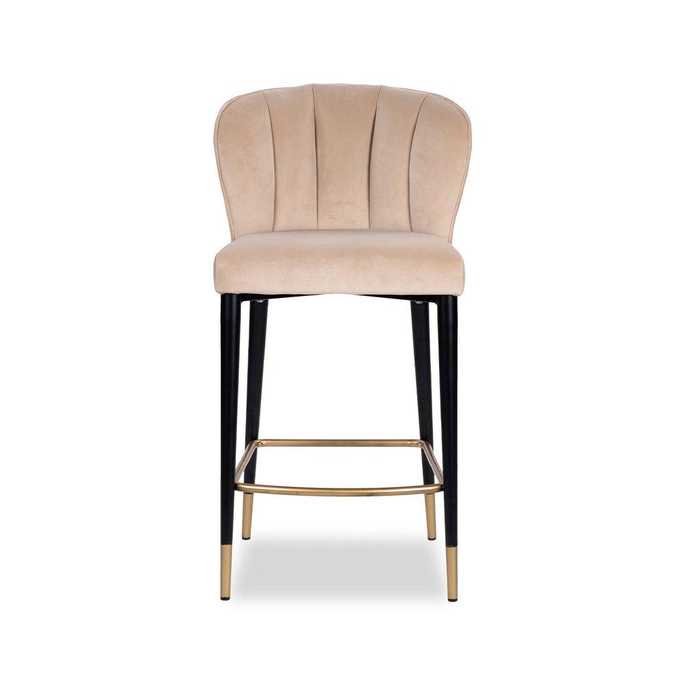 Maya Counter Stool - Kaster Mushroom Velvet LiangAndEimil 1