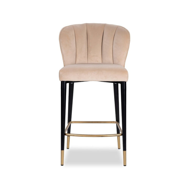 Maya Counter Stool - Kaster Mushroom Velvet LiangAndEimil 1