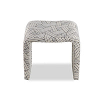 Liang & Eimil Mahak Low Stool - Geo Beige Fabric