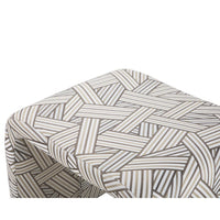 Liang & Eimil Mahak Low Stool - Geo Beige Fabric