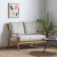 Gallery Interiors Brody 2 Seater Sofa in Dark Natural Linen