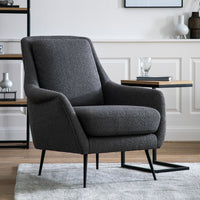 Gallery Interiors Cameron Armchair Dark Grey Linen