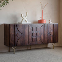 Gallery Interiors Colby 3 Door Sideboard in Brown