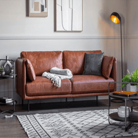 Gallery Interiors Cox Leather Sofa in Brown