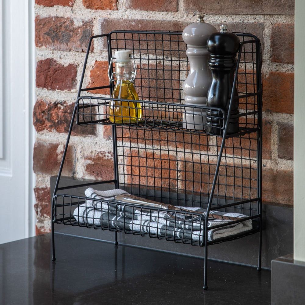 Gallery Interiors Fosse Wire Shelves Black