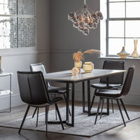 Gallery Interiors Linus 6 Seater Dining Table in Black