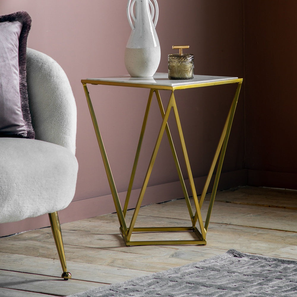 Gallery Interiors Murray Side Table Gold