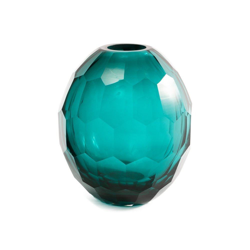  LiangAndEimil-Liang & Eimil Glass Vase Teal - Small-Blue 97 