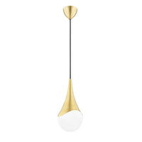 Hudson Valley Lighting Ariana 1 Light Small Pendant in Aged Brass