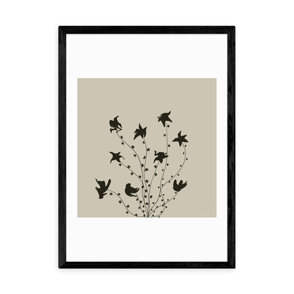 Swirly flowers by Hali Igwelaezoh - A3 Black Framed Art Print