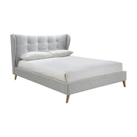 Olivia's Hudson Fabric Bed in Dove Grey