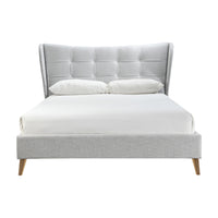 Olivia's Hudson Fabric Bed in Dove Grey