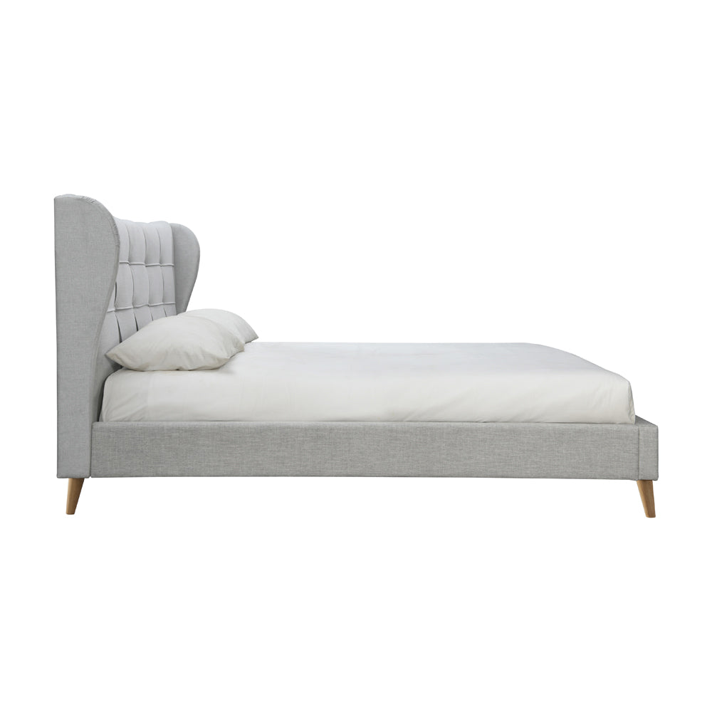 Olivia's Hudson Fabric Bed in Dove Grey