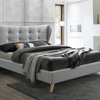 Olivia's Hudson Fabric Bed in Dove Grey