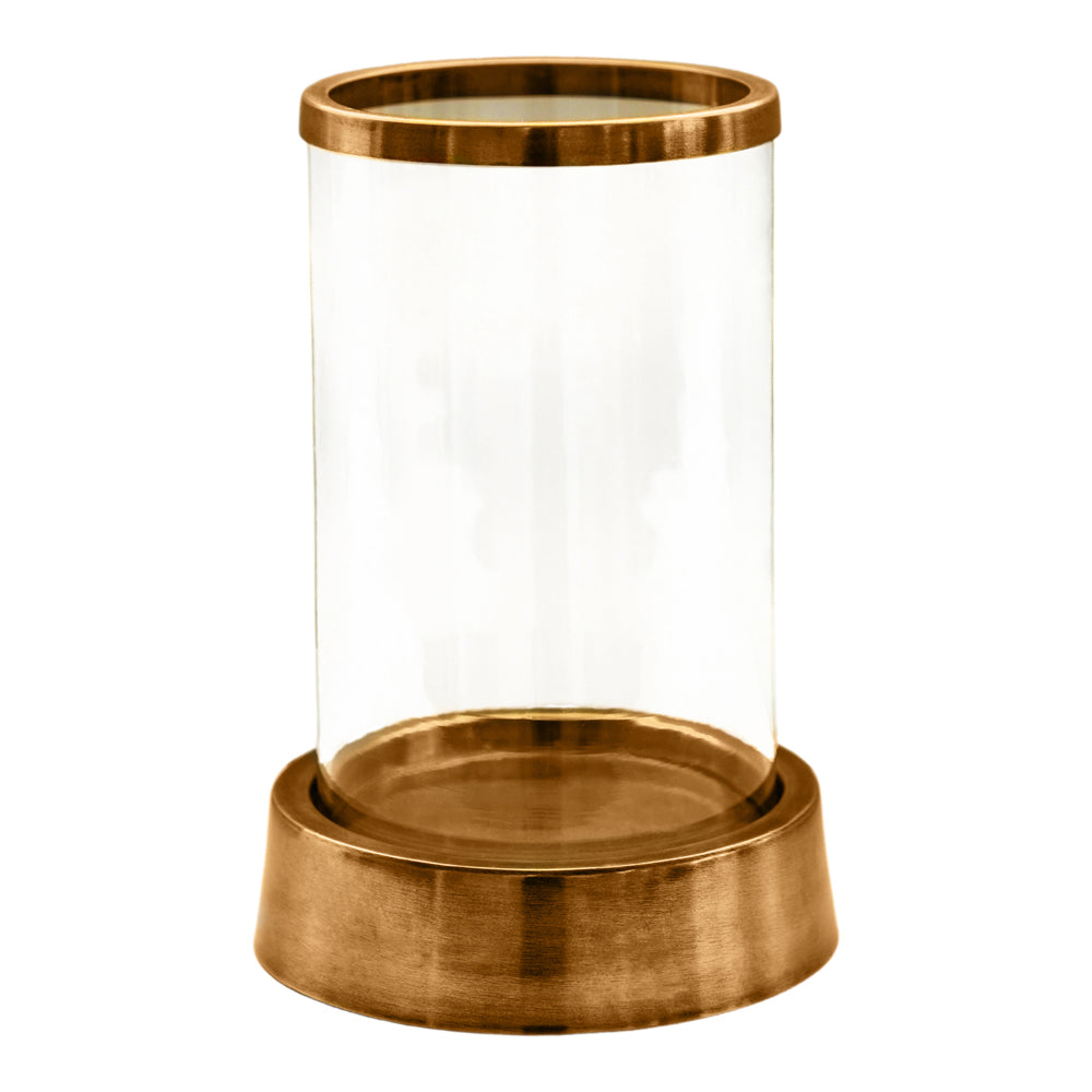 Ivyline Hampton Hurricane Lantern in Antique Brass - Small