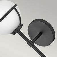 Hinkley Hollis 1 Light Wall Light in Black & Opal Glass