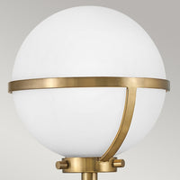 Hinkley Hollis 1 Light Opal Glass Wall Light in Brass