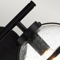 Hinkley Hollis 2 Light Wall Light in Black & Clear Glass