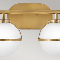 Hinkley Hollis 2 Light Wall Light in Brass & Clear Glass