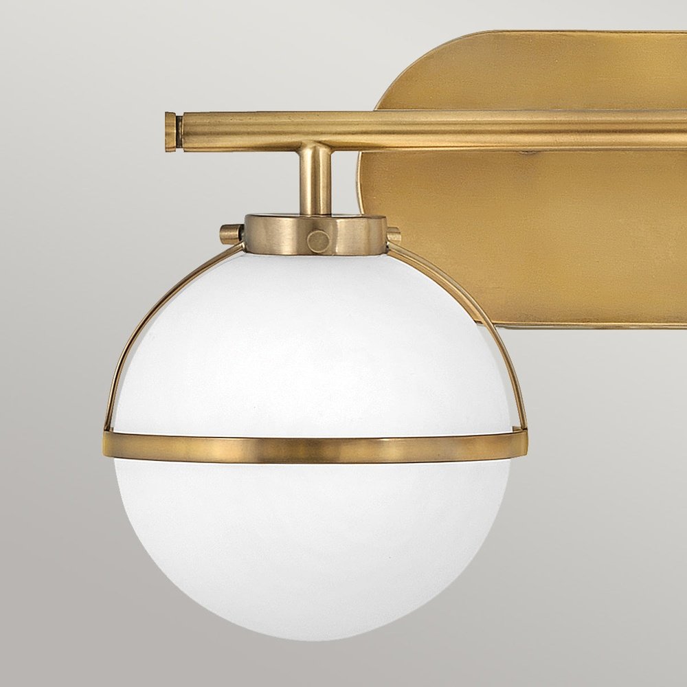 Hinkley Hollis 2 Light Wall Light in Brass & Clear Glass