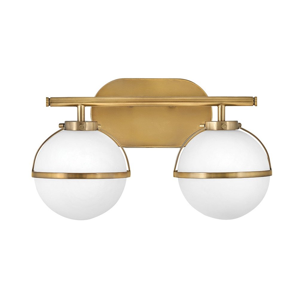 Hinkley Hollis 2 Light Wall Light in Brass & Clear Glass