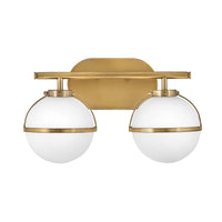 Hinkley Hollis 2 Light Wall Light in Brass & Clear Glass