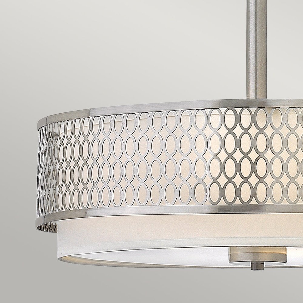 Hinkley Jules 3 Light Pendant / Semi-Flush Light in Brushed Nickel