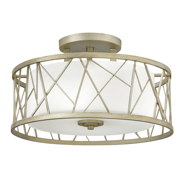 Nest 3 Light Ceiling Light - Silver Leaf Elstead 1