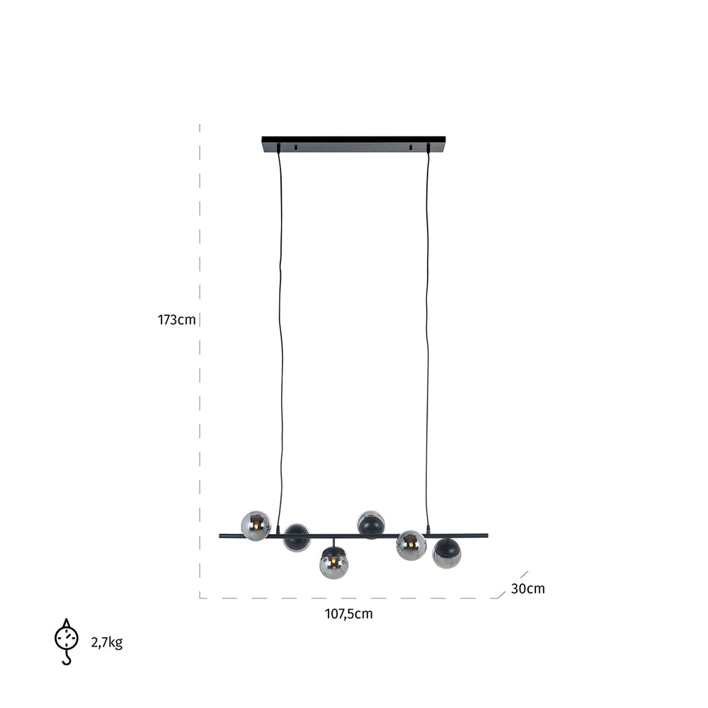 Richmond Bente Hanging Lamp in Smoked