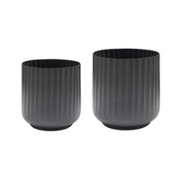 Ivyline Set of 2 Hudson Slate Corrugated Planters