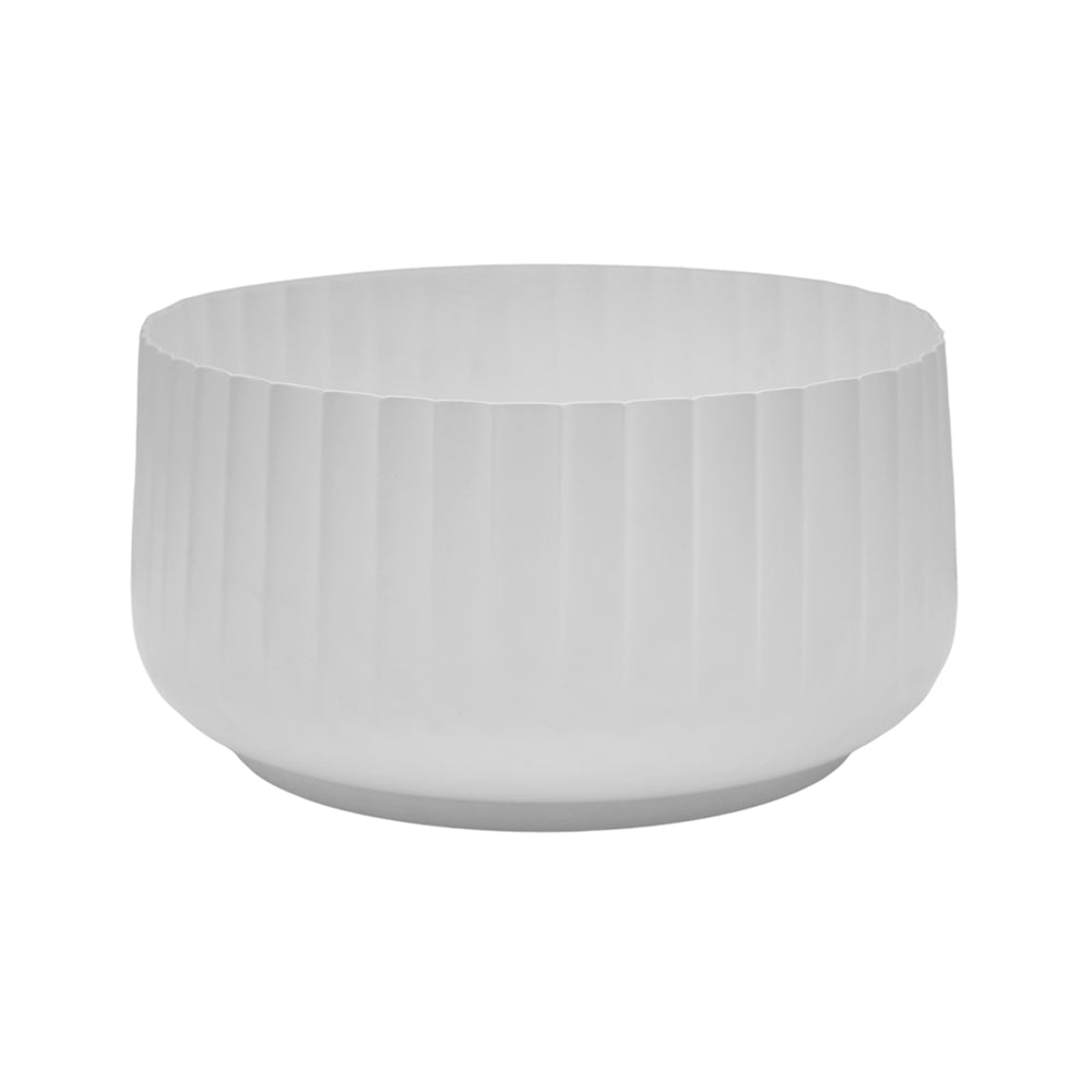 Ivyline Hudson White Corrugated Bowl Planter