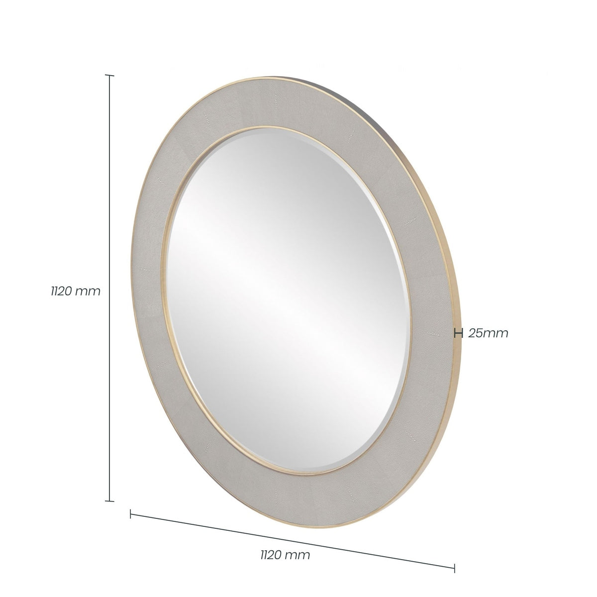 DI Designs Hampton Round Wall Mirror - Grey Shagreen