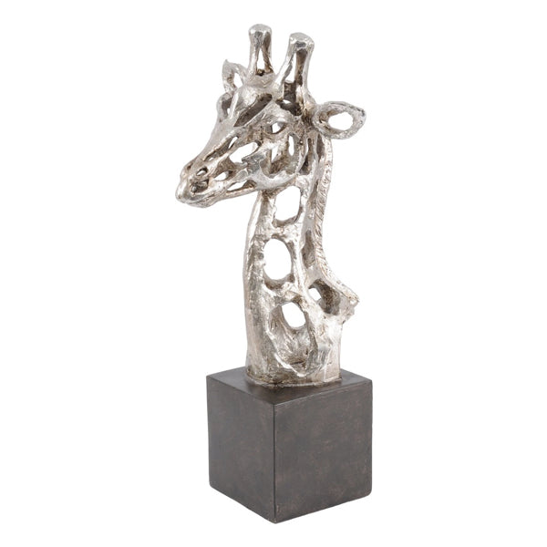 Libra Interiors Addo Abstract Giraffe Head Sculpture Silver
