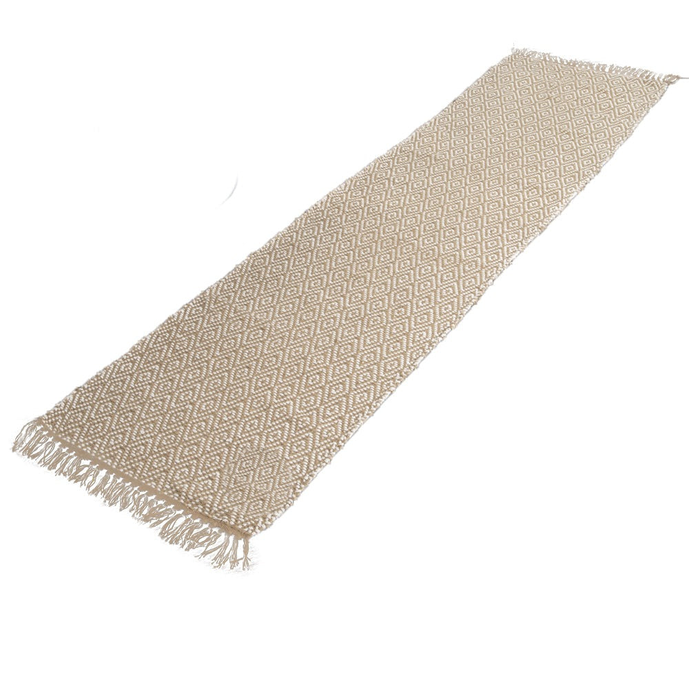 Native Home Geometric Jute & Cotton Runner Rug 60 x 230cm