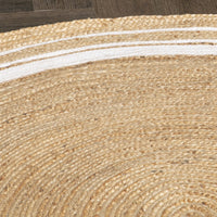 Native Home Striped Round Jute Rug 150 cm