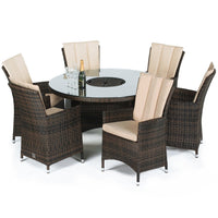 Maze LA 6 Seat Ice Bucket Dining Set Brown