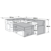 Maze Ascot/Harrogate Deluxe Outdoor Cover for Corner Set With Rising Table Black