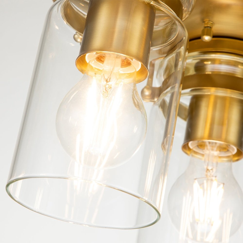 Kichler Brinley 3 Light Flush Mount Light - Brass Elstead 3