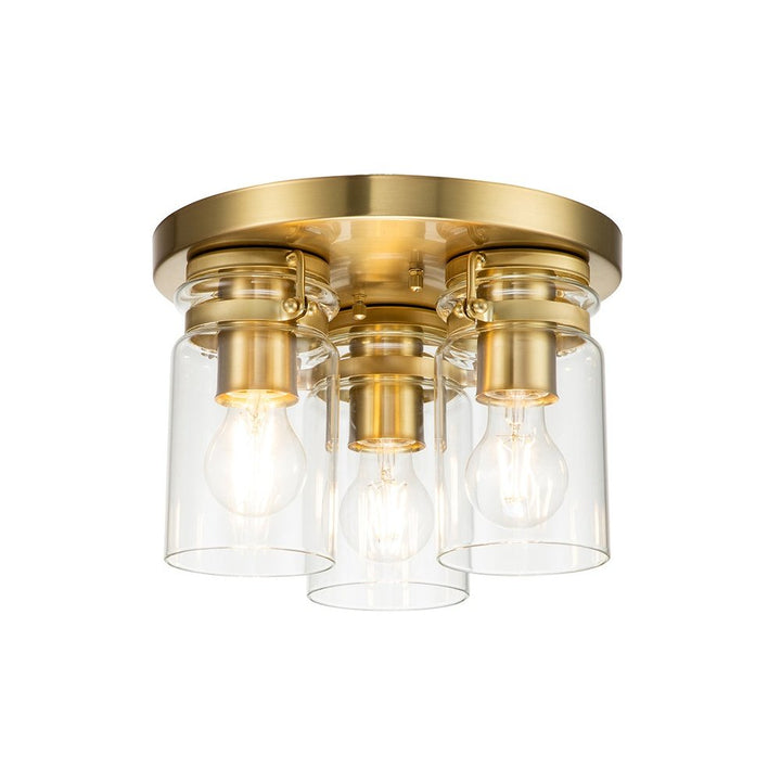 Kichler Brinley 3 Light Flush Mount Light - Brass Elstead 1